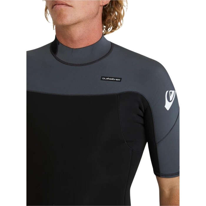 2024 Quiksilver Mens Everyday Sessions 2mm Back Zip Shorty Wetsuit EQYW503031 - Black / Gun Metal